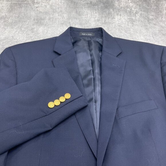 Chaps Blazer Men 42 Blue Gold Logo Buttons Classic Sport Jacket Executive VTG - Picture 2 of 12